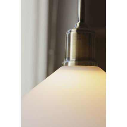 Markslöjd 108867 - Ljuskrona med textilsladd VELA 1xE27/40W/230V mässing/vit
