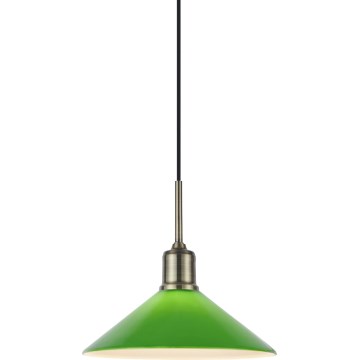Markslöjd 108868 - Ljuskrona med textilsladd VELA 1xE27/40W/230V mässing/grön