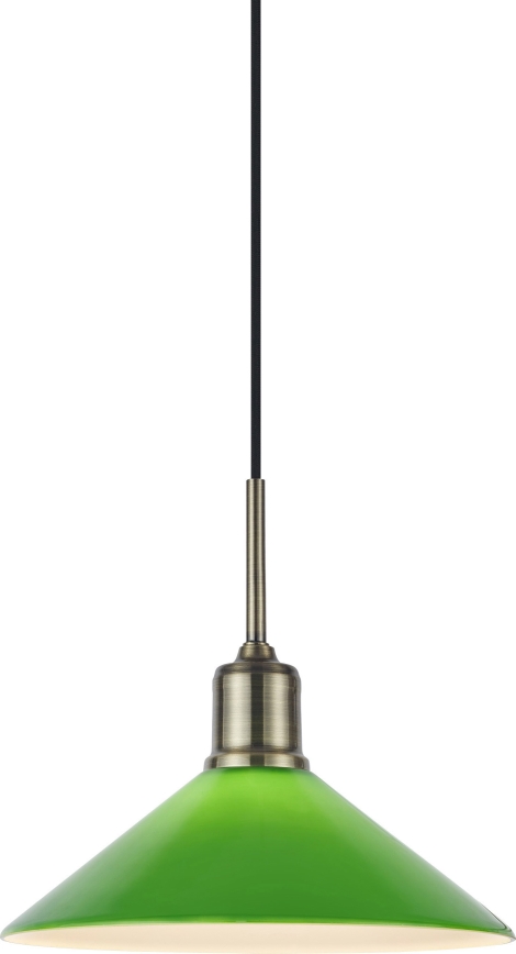 Markslöjd 108868 - Ljuskrona med textilsladd VELA 1xE27/40W/230V mässing/grön