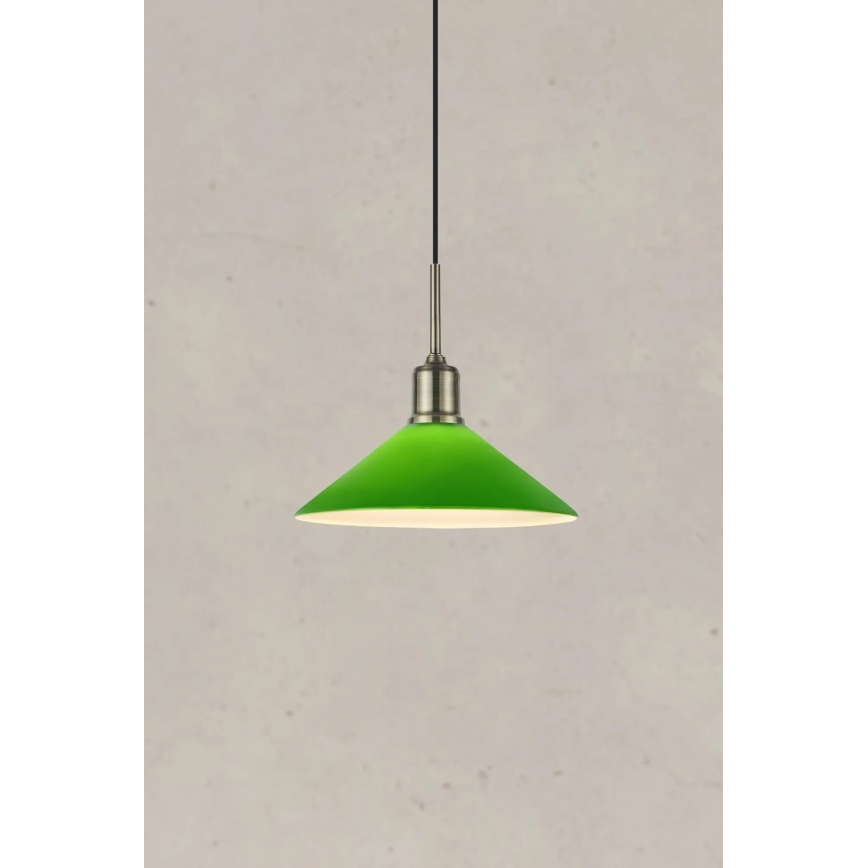 Markslöjd 108868 - Ljuskrona med textilsladd VELA 1xE27/40W/230V mässing/grön