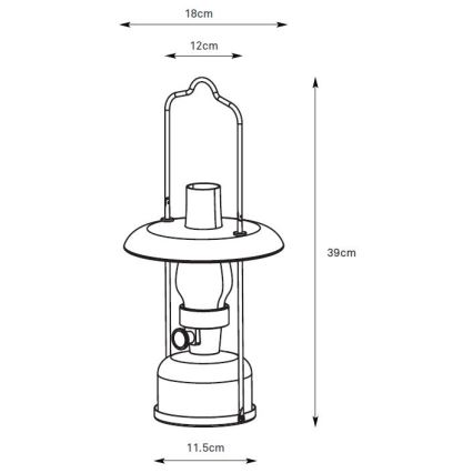 Markslöjd 108893 - Dimbar uppladdningsbar LED-bordslampa för utomhusbruk FANOS LED/2,5W/3,7V 4000 mAh IP44 svart