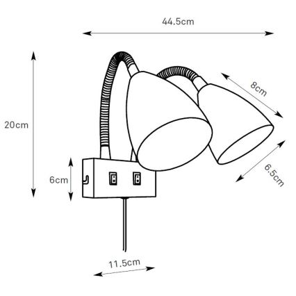 Markslöjd 108900 - Väggspot CIRO 2xGU10/7W/230V vit