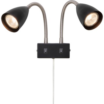 Markslöjd 108901 - Väggspotlight CIRO 2xGU10/7W/230V svart