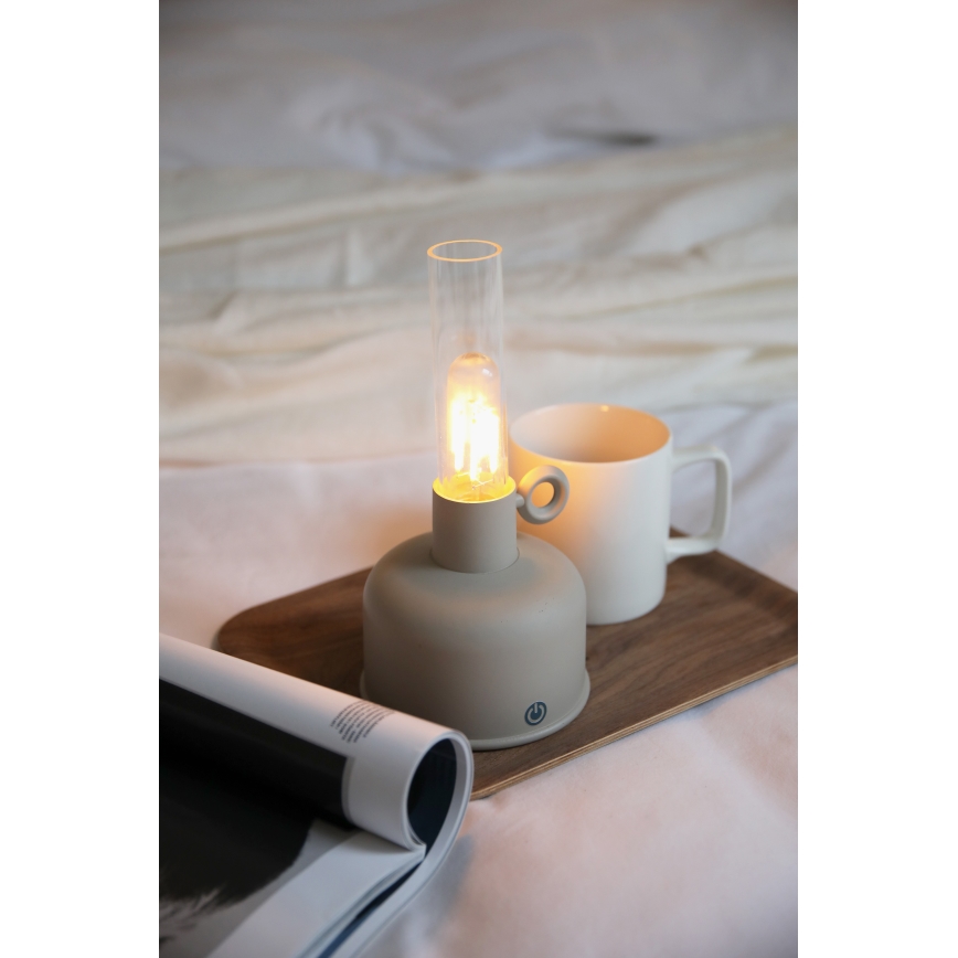 Markslöjd 108921 - LED Ljusreglerad utomhus uppladdningsbar bordslampa ASTRID LED/2W/1200 mAh IP44 grå