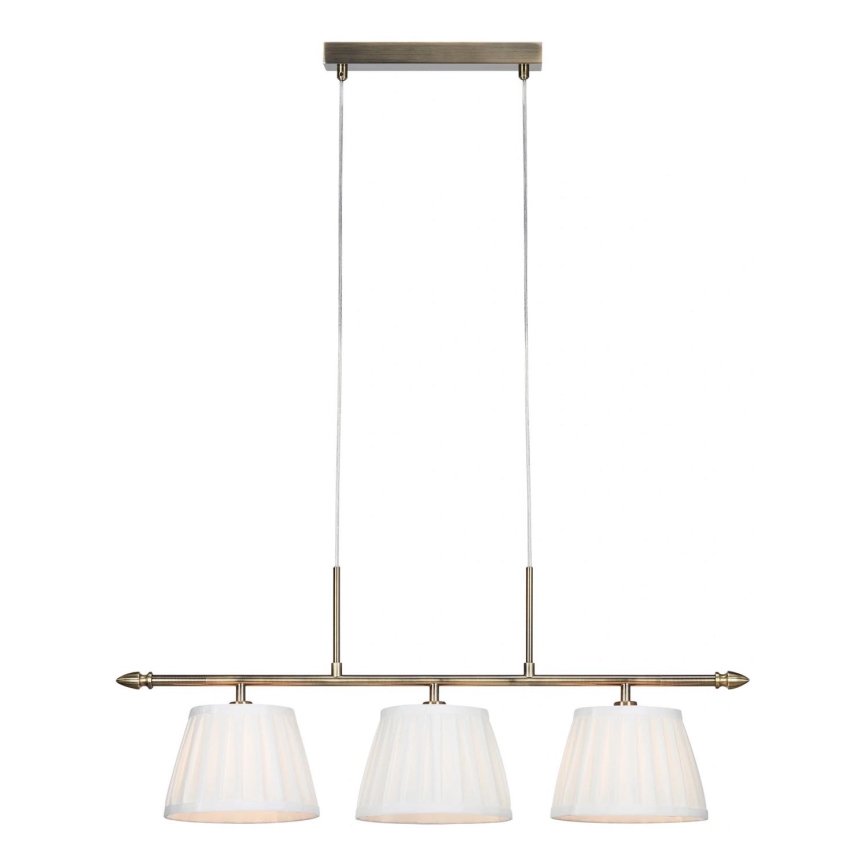 Markslöjd 108975 - Takpendel OXFORD 3xE14/40W/230V mässing/vit