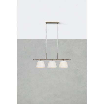 Markslöjd 108975 - Takpendel OXFORD 3xE14/40W/230V mässing/vit