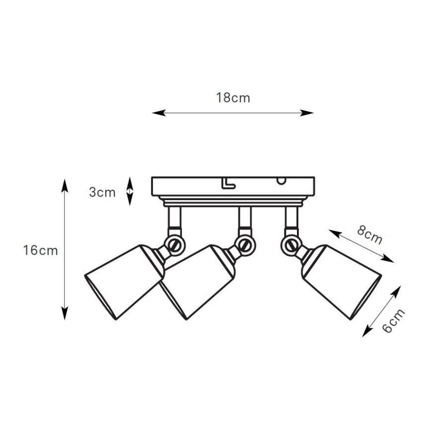 Markslöjd 108980 - Spotlampa TINY 3xGU10/7W/230V mässing