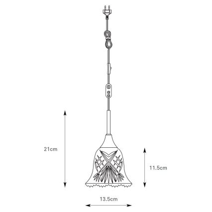 Markslöjd 109011 - Pendellampa med sladd LUNA 1xE14/40W/230V mässing