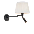Markslöjd 109016 - LED-vägglampa PIVOT 1xE27/40W/230V + LED/4W krämvit/svart