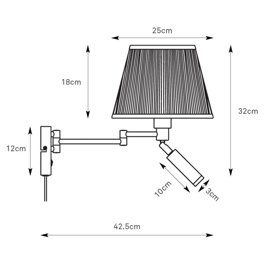 Markslöjd 109016 - LED-vägglampa PIVOT 1xE27/40W/230V + LED/4W krämvit/svart