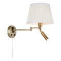 Markslöjd 109017 - LED vägglampa PIVOT 1xE27/40W/230V + LED/4W krämvit/mässing