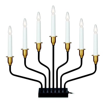 Markslöjd 703578 - Julkandelaber BROSEA 7xE10/3W/230/34V svart