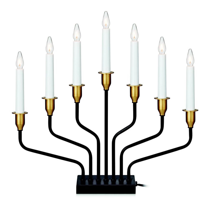 Markslöjd 703578 - Julkandelaber BROSEA 7xE10/3W/230/34V svart