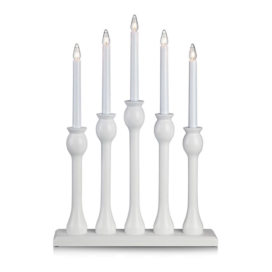 Markslöjd 703800 - Julkandelaber LÖVASA 5xE10/3W/230V vit