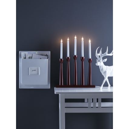 Markslöjd 704176 - Julkandelaber MASESKÄR 5xE10/3W/230V röd