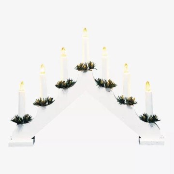 Markslöjd 704641 - Adventsljusstake OLA 7xE10/3W/230V vit