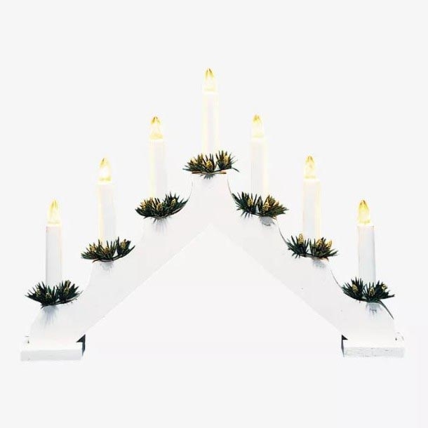 Markslöjd 704641 - Adventsljusstake OLA 7xE10/3W/230V vit