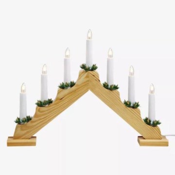 Markslöjd 704643 - Adventsljusstake OLA 7xE10/3W/230V brun