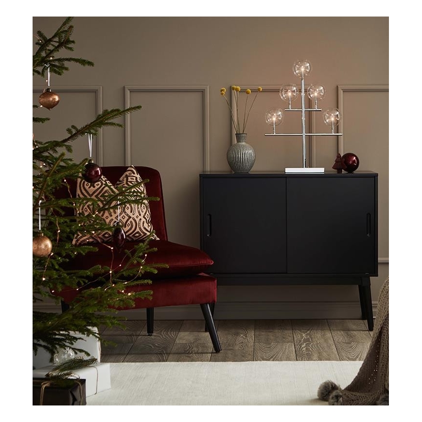 Markslöjd 704820 - Julljusstake MAESTRO 5xE5/0,8W/230/12V skinande krom