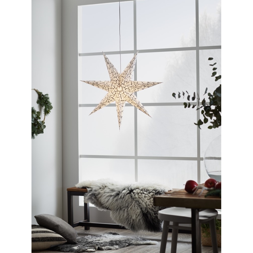Markslöjd 704876 - Juldekoration KARLA 1xE14/25W/230V vit 75 cm