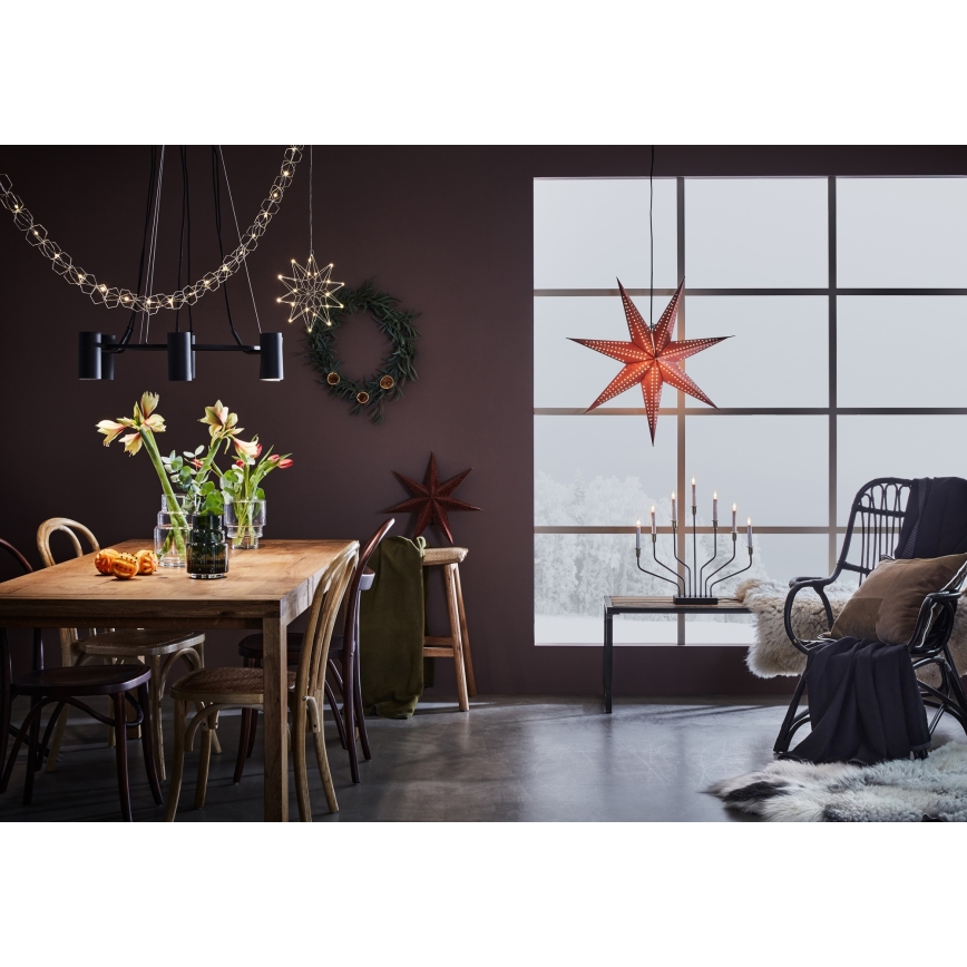 Markslöjd 705808 - Juldekoration EMBLA 1xE14/25W/230V diameter 75 cm röd