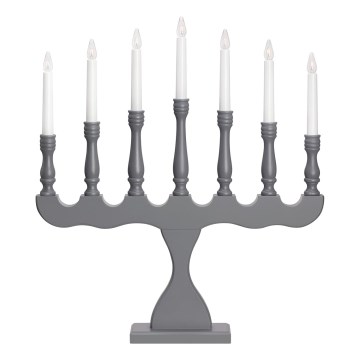 Markslöjd 705813 - Adventsljusstake SVANEHOLM 7xE10/3W/230V furu/grå