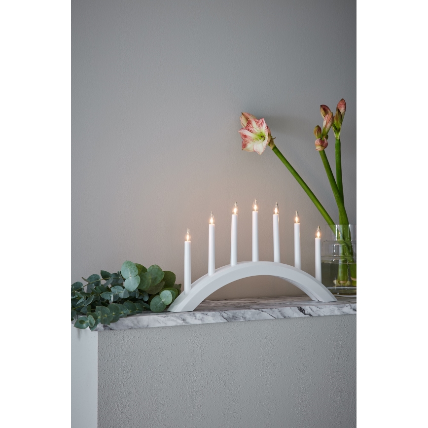 Markslöjd 705953 - Julljusstake AVENTO 7xE10/3W/230V vit