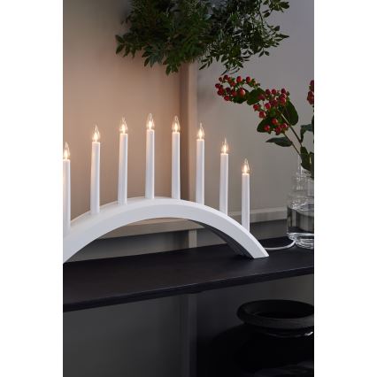 Markslöjd 705954 - Julljusstake AVENTO 9xE10/3W/230V vit