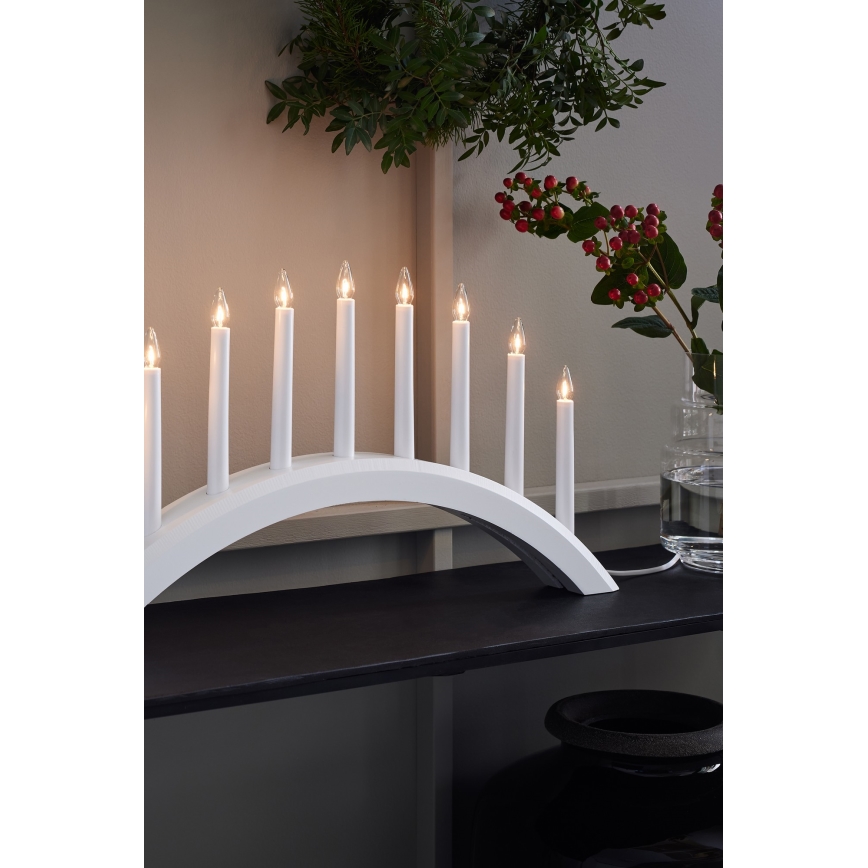 Markslöjd 705954 - Julljusstake AVENTO 9xE10/3W/230V vit