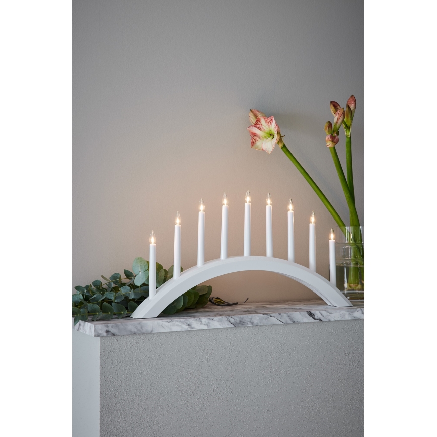 Markslöjd 705954 - Julljusstake AVENTO 9xE10/3W/230V vit