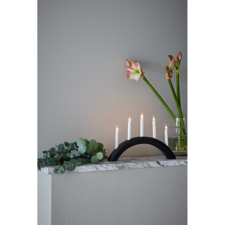 Markslöjd 705955 - Julljusstake AVENTO 5xE10/3W/230V svart