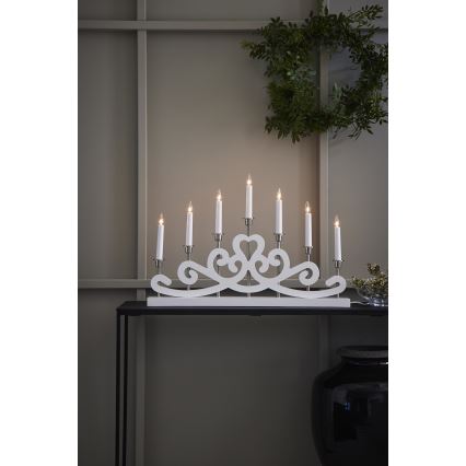 Markslöjd 705965 - Julljusstake NIGHTFALL 7xE10/3W/230V vit