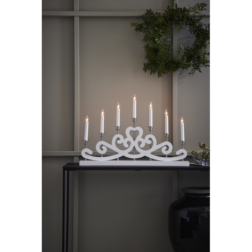Markslöjd 705965 - Julljusstake NIGHTFALL 7xE10/3W/230V vit