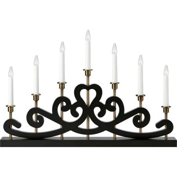 Markslöjd 705966 - Jul-ljusstake NIGHTFALL 7xE10/3W/230V svart/mässing