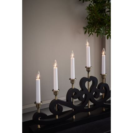 Markslöjd 705966 - Jul-ljusstake NIGHTFALL 7xE10/3W/230V svart/mässing