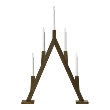 Markslöjd 706163 - Julljusstake BJURFORS 5xE10/3W/230V brun
