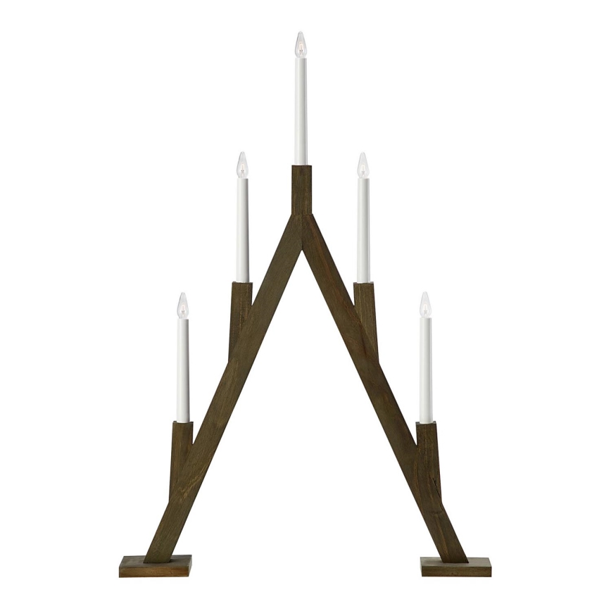 Markslöjd 706163 - Julljusstake BJURFORS 5xE10/3W/230V brun
