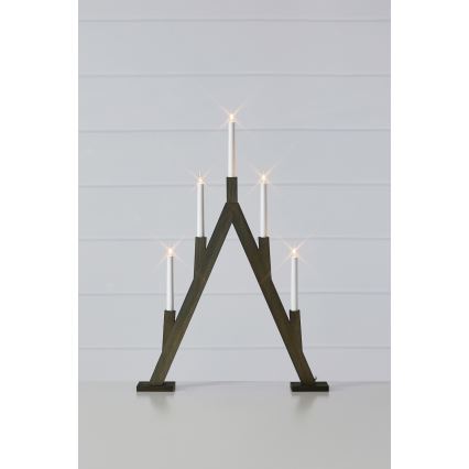 Markslöjd 706163 - Julljusstake BJURFORS 5xE10/3W/230V brun