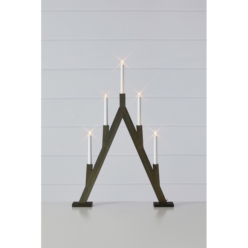 Markslöjd 706163 - Julljusstake BJURFORS 5xE10/3W/230V brun