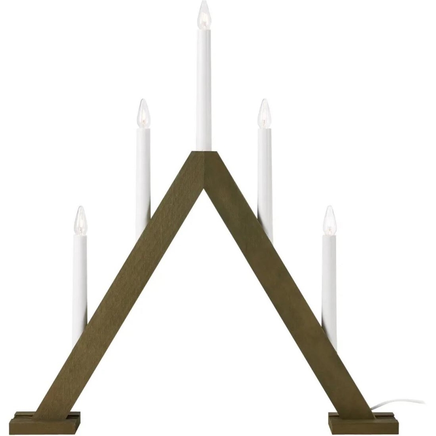 Markslöjd 706224 - Julljusstake ARIELE 5xE10/3W/230V tall/brun