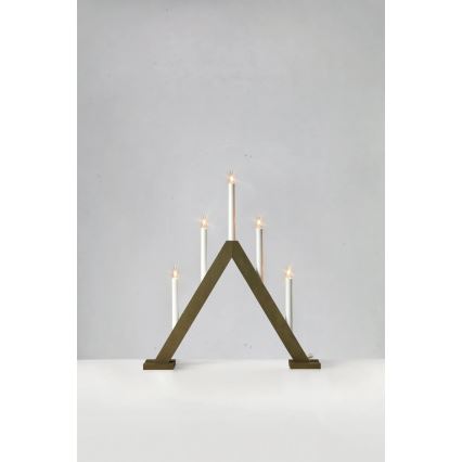 Markslöjd 706224 - Julljusstake ARIELE 5xE10/3W/230V tall/brun