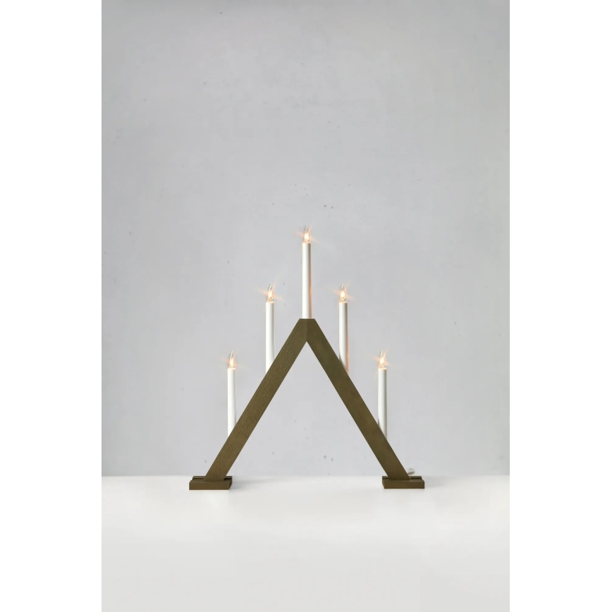 Markslöjd 706224 - Julljusstake ARIELE 5xE10/3W/230V tall/brun