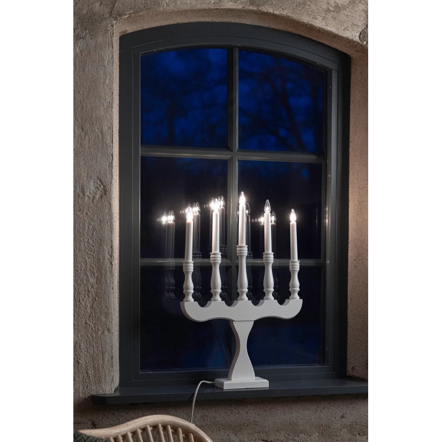 Markslöjd 706278 - Julstake SVANEHOLM 5xE10/3W/230V furu/vit