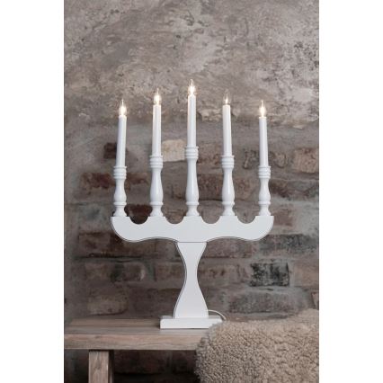 Markslöjd 706278 - Julstake SVANEHOLM 5xE10/3W/230V furu/vit