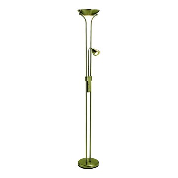 Markslöjd - Dimbar Golvlampa DETROIT 1xR7s/300W + 1xGU10/35W/230V mässing