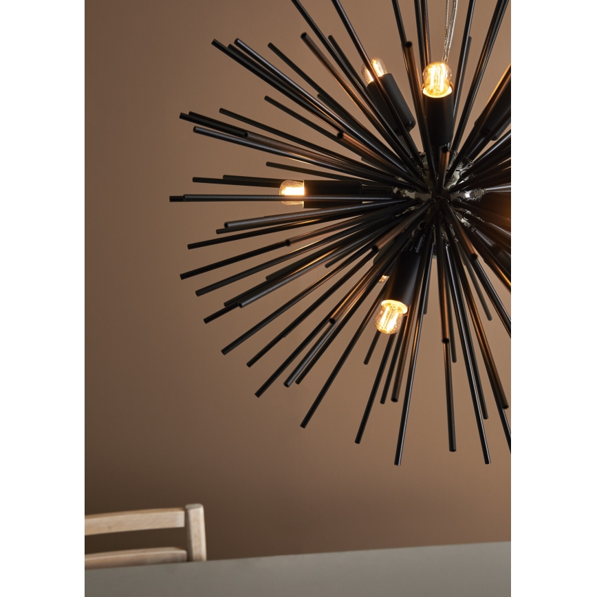 Marstlöjd 108048 - Ljusskrona med upphängningsrem  SOLEIL 9xE14/20W/230V svart 