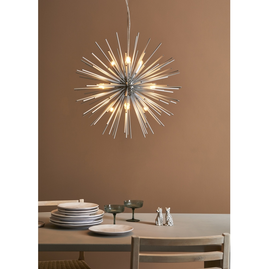 Marstlöjd 108049 - Ljusskrona med upphängningsrem  SOLEIL 9xE14/20W/230V silver