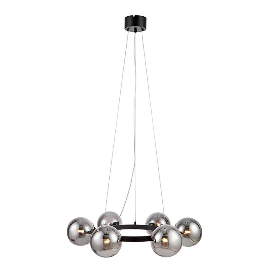 Marstlöjd 108051 - Ljusskrona med upphängningsrem  CIRCLE 6xG9/20W/230V svart 