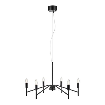 Marstlöjd 108209 - Ljusskrona med upphängningsrem  MONARCH 6xE14/18W/230V svart 