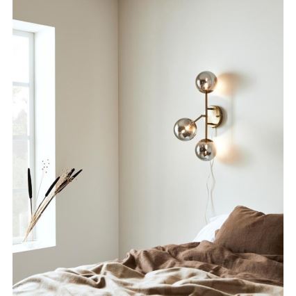 Marstlöjd 108253 - Vägglampa  TRINITY 3xG9/20W/230V gyllene /grå